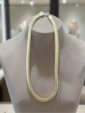 Classic Gold-Tone Double Wheat Chain Necklace